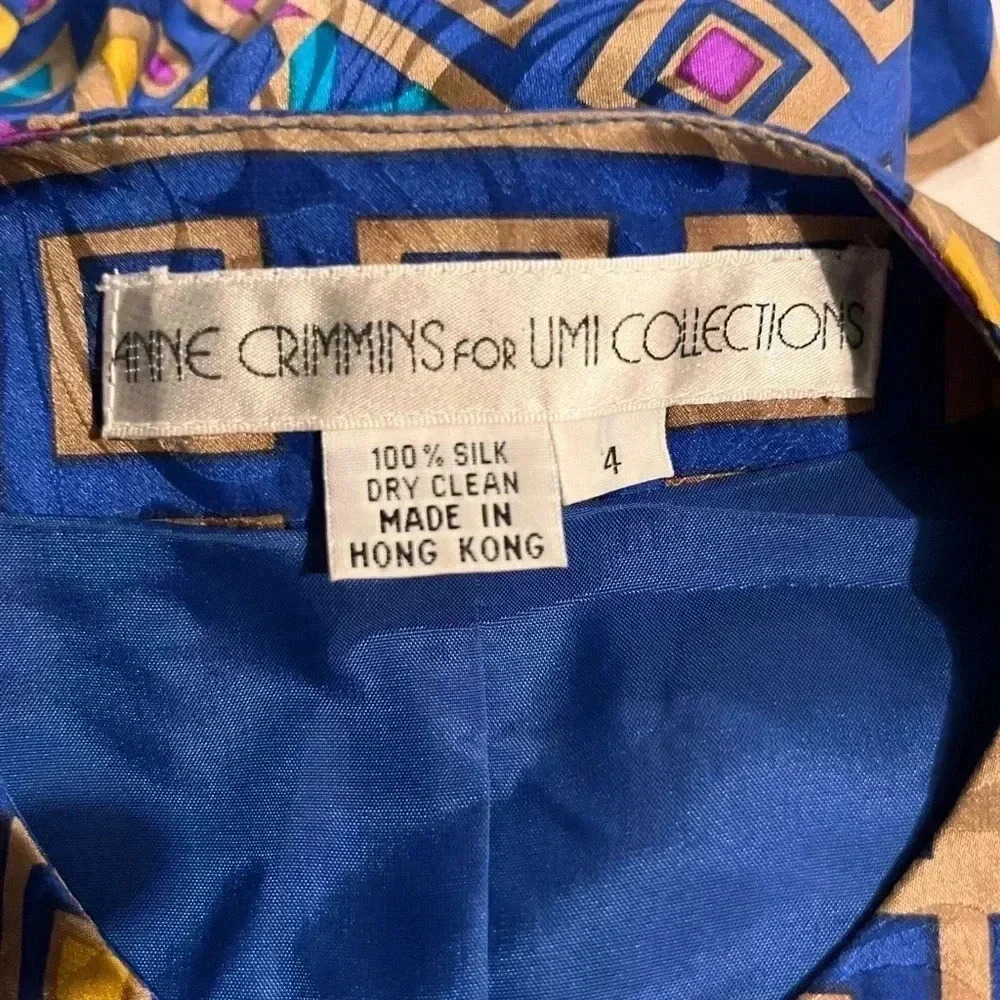 VINTAGE Anne Crimmins Silk Suit - Size 4 - Picture 5 of 5